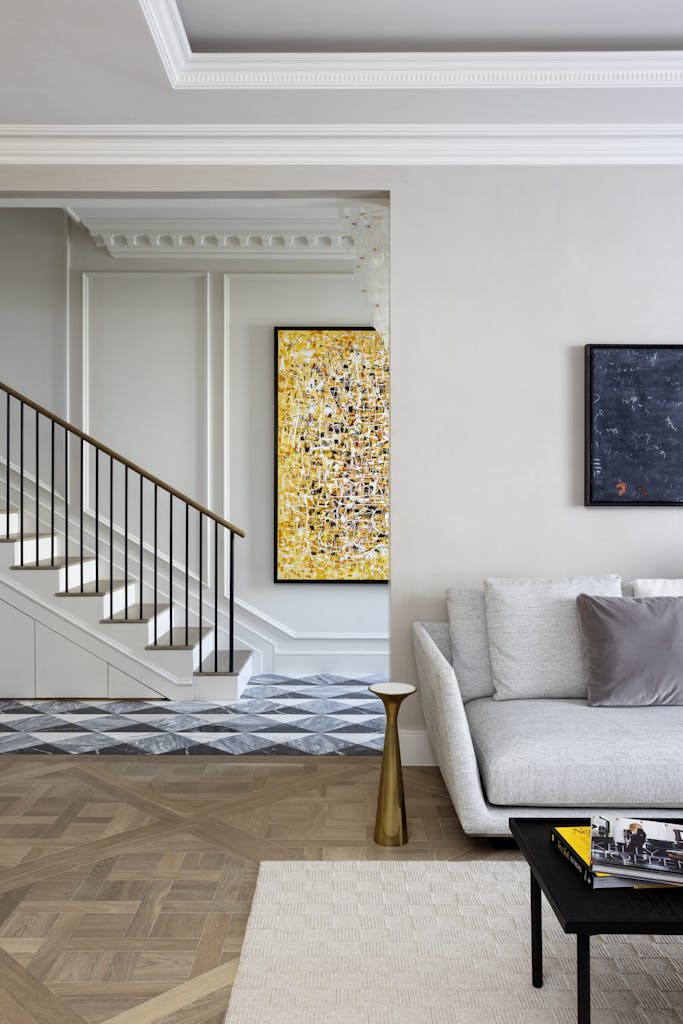 Timeless Contemporary Interior living space in Chelsea Palladium Villa by Zulufish